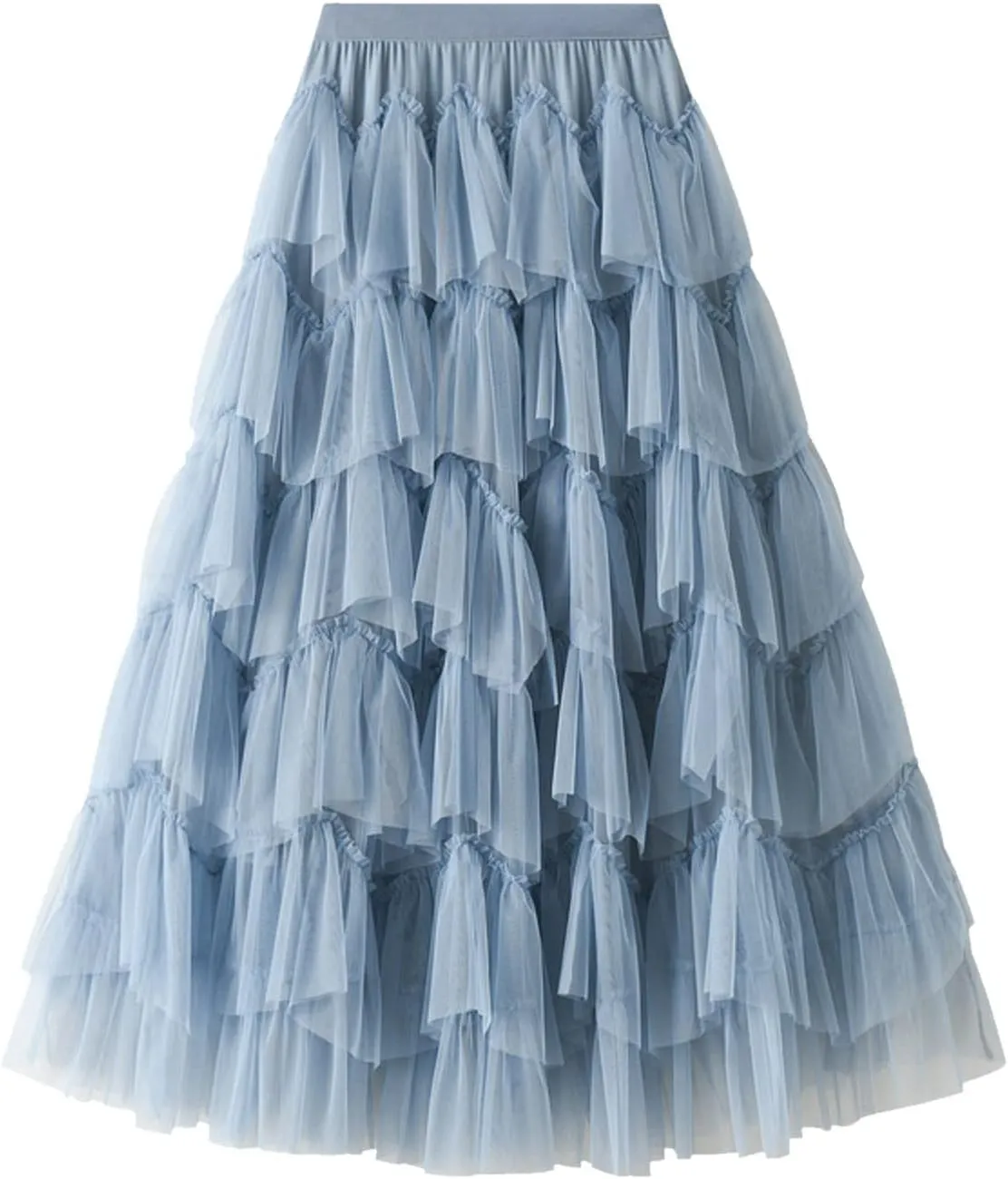 Women's Floral Midi Skirt Layered Heavy Industry Cake Skirts Vintage Irregular Beach Thin Skirt Pleated Cheer