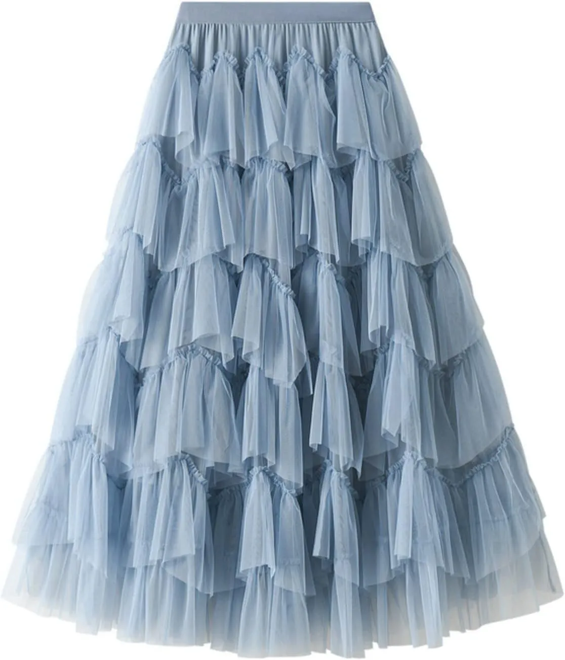 Women's Floral Midi Skirt Layered Heavy Industry Cake Skirts Vintage Irregular Beach Thin Skirt Pleated Cheer