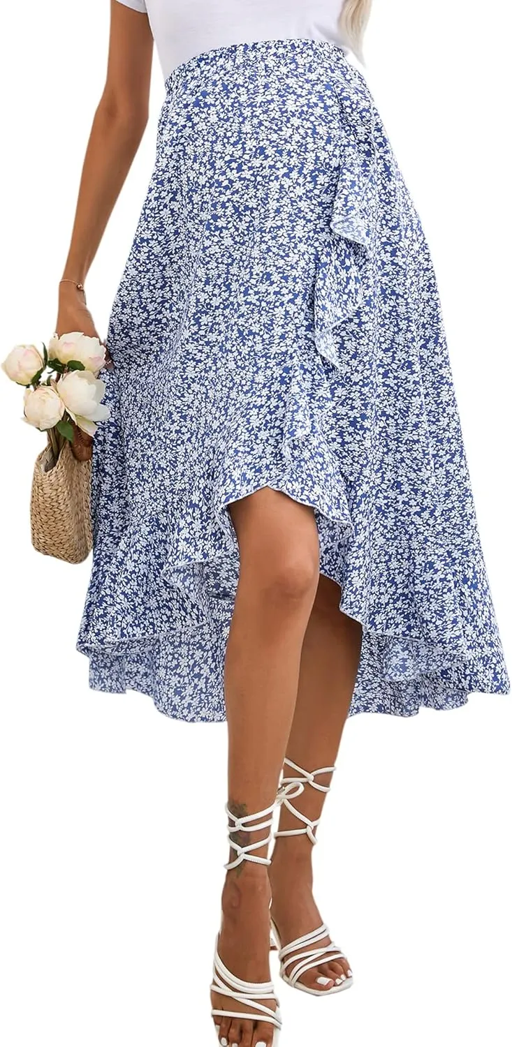 Women's Maternity Midi Skirt Pleated Elastic High Waist