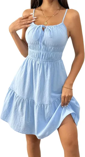 Womens Summer Casual Dresses Sexy Spaghetti Strap Dresses V Neck Floral Mini Dresses Club Dresses Womens Date Night