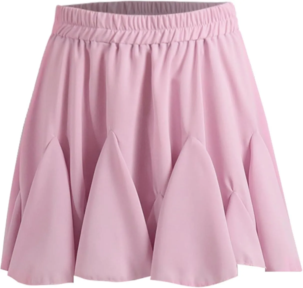 Women's Summer High Waist Pleated Skirts Casual Ruffle Beach Mini Skirt Fashion Elastic High Waisted Short Skirts