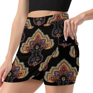 Women's Tennis Skirt 70s Paisley Print Athletic Golf Skorts for Woman with Pockets Summer Mini Skirts Workout Outfits