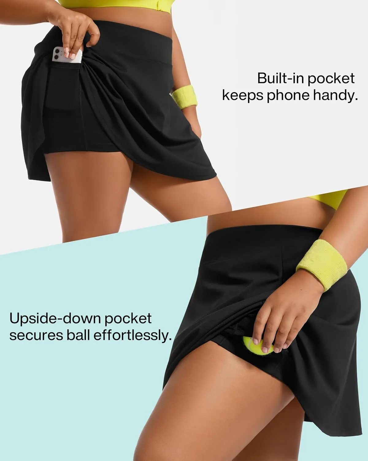 Women's Tennis Skorts with 2 Pockets Plus Size Golf Skirts High Waisted Pleated Athletic Skirt for Pickleball Running