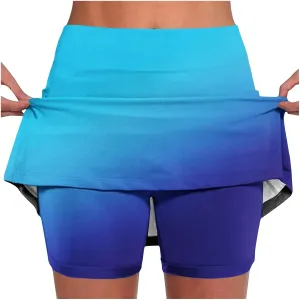 Workout Shorts Women Summer Pleated Tennis Skirts Athletic Stretchy Short Dressy Yoga Fake Two Piece Outfits