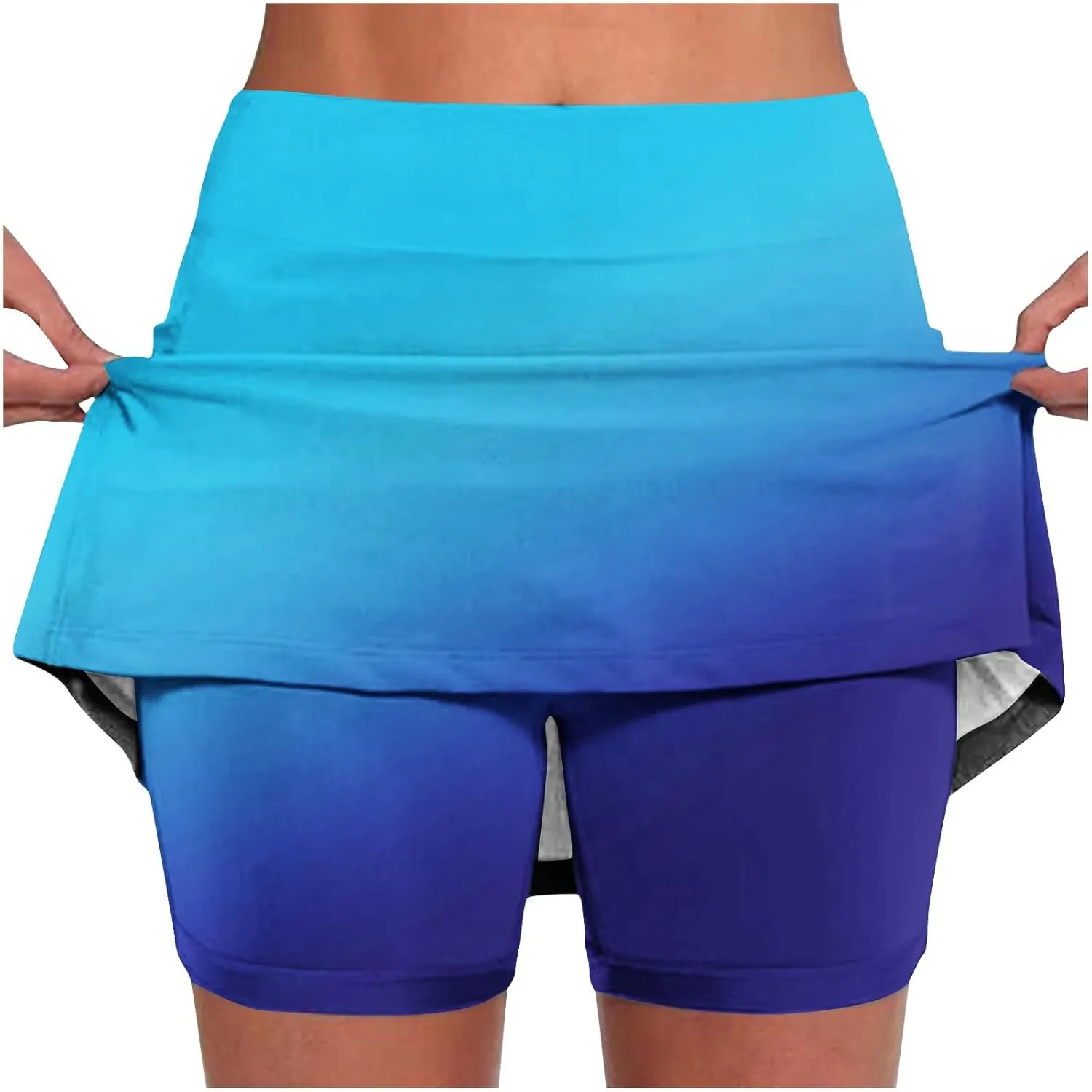 Workout Shorts Women Summer Pleated Tennis Skirts Athletic Stretchy Short Dressy Yoga Fake Two Piece Outfits