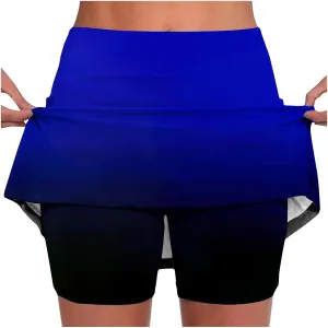 Workout Shorts Women Summer Pleated Tennis Skirts Athletic Stretchy Short Dressy Yoga Fake Two Piece Outfits