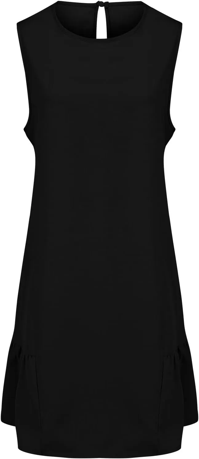 XOWRTE Women's Summer Dresses Round Neck Sleeveless Tank Dress Casual A-Line Sundresses Beach Vacation Clothes Mini Dress
