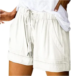 XUNRYAN Shorts for Women High Waisted Casual Cotton Linen Shorts Athletic Workout Running Hiking Gym Short Pants Trousers