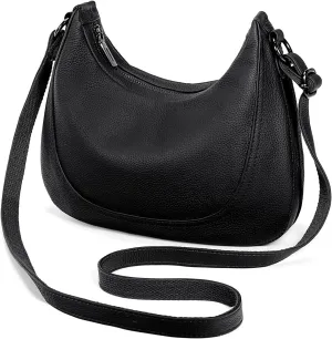 YALUXE Womens Real Cowhide Leather Shoulder Bag Crescent Underarm Handbag Trendy Purse