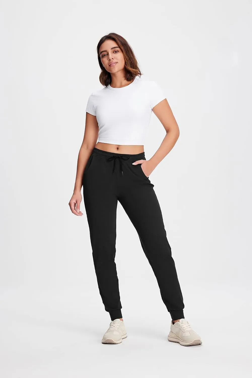 Yogipace Petite/Regular/Tall Women's Lightweight Anti-Shrink Active Joggers Lounge Sweatpants Yoga Jogger Pants