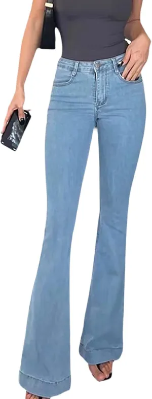 YouSexy Women's Flare Bell Bottom Jeans Destroyed Flare Denim Pants 70s Outfits for Women
