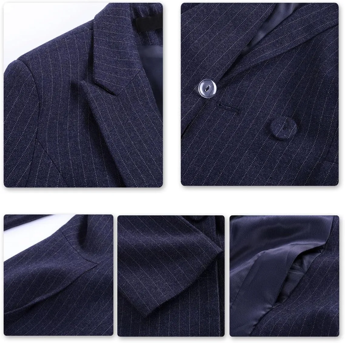 YUNCLOS Women's 2 Piece Office Lady Stripes Business Suit Set Slim Fit Blazer Jacket Pant